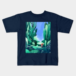 Cactus Garden_NaturalGreen Kids T-Shirt